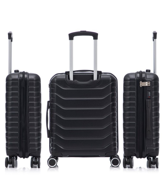 RAYKONG Mala Média Expansível ABS+PC 66x45x27,50cm - 30cm Extensível - Preta