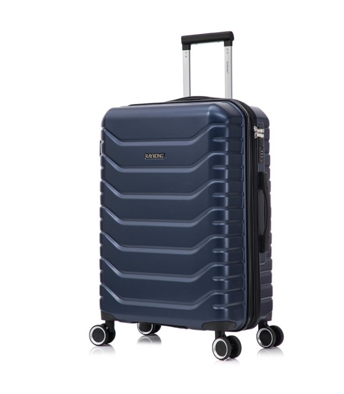 RAYKONG Mala Média Expansível ABS+PC 66x45x27,50cm - 30cm Extensível - Azul Marinho
