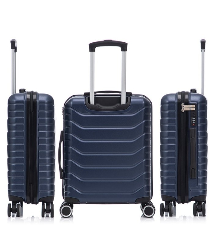 RAYKONG Mala Média Expansível ABS+PC 66x45x27,50cm - 30cm Extensível - Azul Marinho
