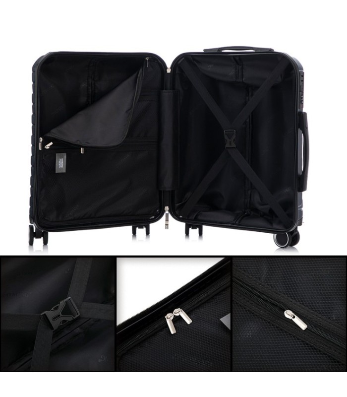 RAYKONG Mala Média Expansível ABS+PC 66x45x27,50cm - 30cm Extensível - Azul Marinho