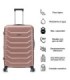 RAYKONG Maleta Mediana Expandible ABS+PC 66x45x27.50cm - 30cm Extendido - RosaDorada
