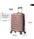 RAYKONG Mala Média Expansível ABS+PC 66x45x27,50cm - 30cm Extensível - Ouro Rosa