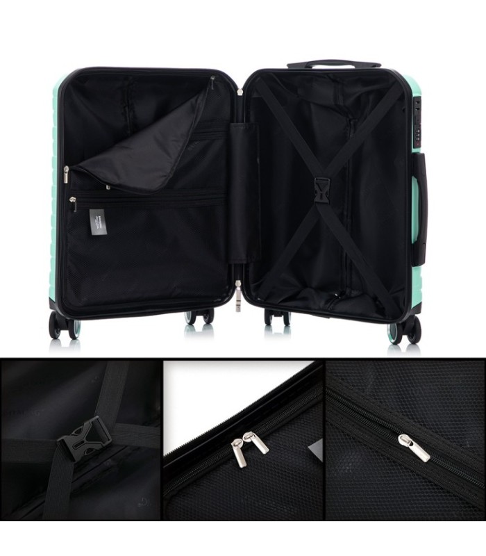 RAYKONG Mala Média Expansível ABS+PC 66x45x27,50cm - 30cm Extensível - Hortelã
