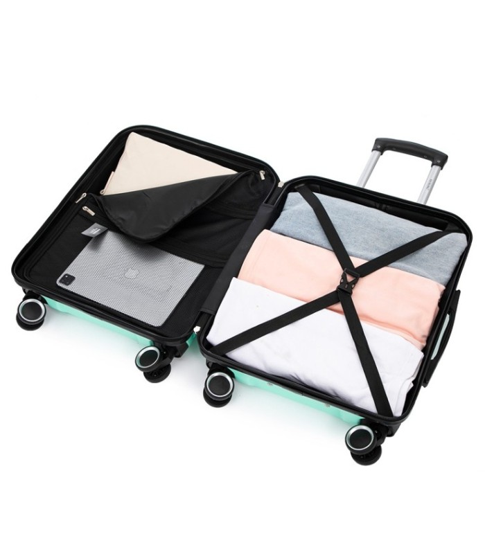 RAYKONG Mala Média Expansível ABS+PC 66x45x27,50cm - 30cm Extensível - Hortelã