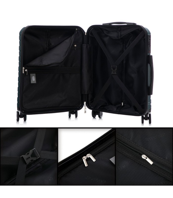 RAYKONG Maleta Mediana Expandible ABS+PC 66x45x27.50cm - 30cm Extendido - Verde