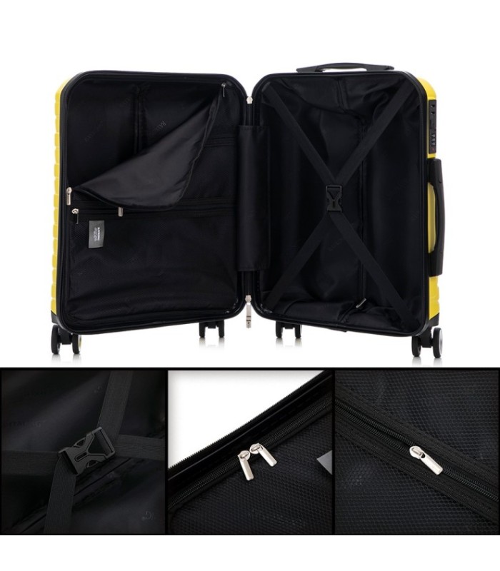 RAYKONG Mala Média Expansível ABS+PC 66x45x27,50cm - 30cm Extensível - Amarela