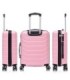 RAYKONG Maleta Mediana Expandible ABS+PC 66x45x27.50cm - 30cm Extendido - RosaClaro