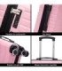 RAYKONG Maleta Mediana Expandible ABS+PC 66x45x27.50cm - 30cm Extendido - RosaClaro