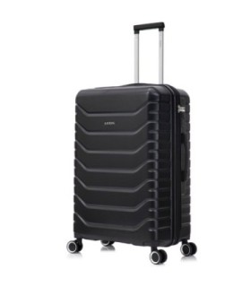 RAYKONG Maleta Grande Expandible ABS+PC 75x49x31cm - 33.50cm Extendido | 23kg - 25kg - Negro