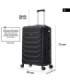 RAYKONG Maleta Grande Expandible ABS+PC 75x49x31cm - 33.50cm Extendido | 23kg - 25kg - Negro