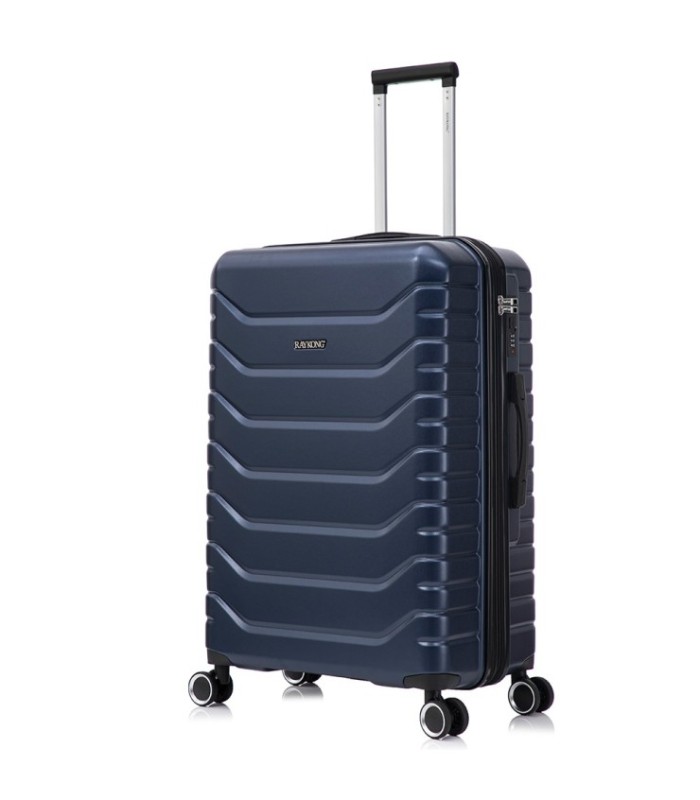 RAYKONG Maleta Grande Expandible ABS+PC 75x49x31cm - 33.50cm Extendido | 23kg - 25kg - AzulMarino