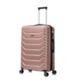 RAYKONG Maleta Grande Expandible ABS+PC 75x49x31cm - 33.50cm Extendido | 23kg - 25kg - RosaDorada
