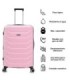 RAYKONG Maleta Grande Expandible ABS+PC 75x49x31cm - 33.50cm Extendido | 23kg - 25kg - RosaPalo