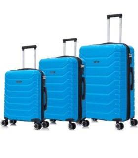 Conjunto de 3 malas de cabine ABS+PC | Mala expansível média | Mala expansível grande - Turquesa