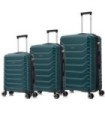Juego de 3 Maletas ABS+PC Cabina |Maleta Mediana Expandible |Maleta Grande Expandible - Verde