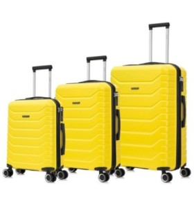Juego de 3 Maletas ABS+PC Cabina |Maleta Mediana Expandible |Maleta Grande Expandible - Amarillo