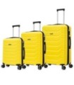 Juego de 3 Maletas ABS+PC Cabina |Maleta Mediana Expandible |Maleta Grande Expandible - Amarillo