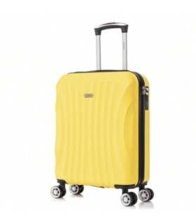 RAYKONG Maleta de Cabina ABS 55x40x20cm (44L) - Maleta Pequeña Capacidad Maxima Ligeras 20 Pulgadas - Amarillo
