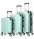 Conjunto de 3 Malas de Cabine em ABS 55x40x20cm | Média 66x43x25cm | Grande 76x49x29cm - Hortelã