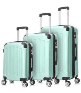Juego de 3 Maletas ABS Cabina 55x40x20cm | Mediana 66x43x25cm| Grande 76x49x29cm - Menta