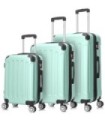 Conjunto de 3 Malas de Cabine em ABS 55x40x20cm | Média 66x43x25cm | Grande 76x49x29cm - Hortelã