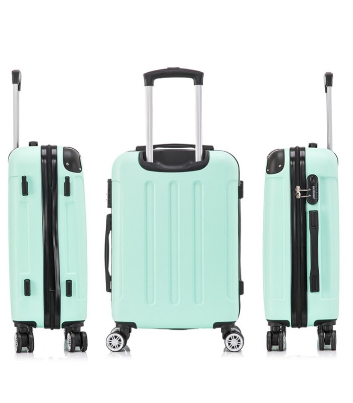 Conjunto de 3 Malas de Cabine em ABS 55x40x20cm | Média 66x43x25cm | Grande 76x49x29cm - Hortelã