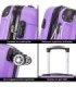 Juego de 3 Maletas ABS Cabina 55x40x20cm | Mediana 66x43x25cm| Grande 76x49x29cm - Morado