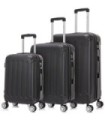 Conjunto de 3 Malas de Cabine em ABS 55x40x20cm | Média 66x43x25cm | Grande 76x49x29cm - Preta
