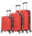 Conjunto de 3 Malas de Cabine em ABS 55x40x20cm | Média 66x43x25cm | Grande 76x49x29cm - Vermelha