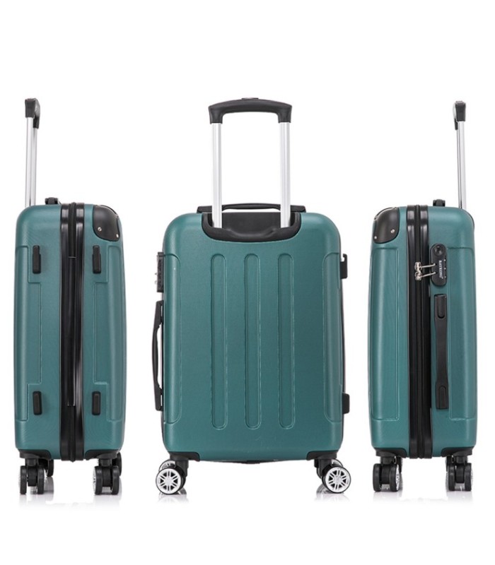 Juego de 3 Maletas ABS Cabina 55x40x20cm | Mediana 66x43x25cm| Grande 76x49x29cm - Verde