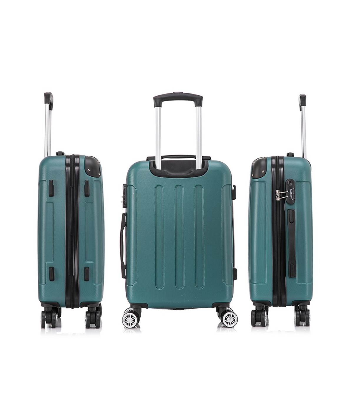 Conjunto de 3 Malas de Cabine em ABS 55x40x20cm | Média 66x43x25cm | Grande 76x49x29cm - Verde