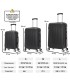 Conjunto de 3 Malas de Cabine em ABS 55x40x20cm | Média 66x43x25cm | Grande 76x49x29cm - Preta