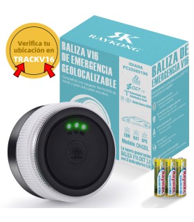 Farol V16 | 3 Pcs | Geolocalização DGT 3.0 de 2ª geração | Luz de emergência para automóvel aprovada pela DGT | SIM e dados pago