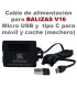 Cable de alimentación Directa para BALIZA V16 - Compatible con Móvil y coche