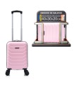 Maleta Cabina ABS 40x30x20(24L)| Maxima Capacidad con Ruedas Desmontables para Ryanair | Vueling - RosaClaro