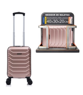 Maleta Cabina ABS 40x30x20(24L)| Maxima Capacidad con Ruedas Desmontables para Ryanair | Vueling - RosaDorada