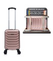 Maleta Cabina ABS 40x30x20(24L)| Maxima Capacidad con Ruedas Desmontables para Ryanair | Vueling - RosaDorada