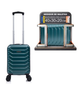Maleta Cabina ABS 40x30x20(24L)| Maxima Capacidad con Ruedas Desmontables para Ryanair | Vueling - Verde