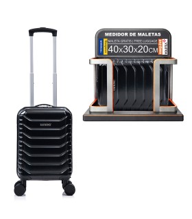 Maleta Cabina ABS 40x30x20(24L)| Maxima Capacidad con Ruedas Desmontables para Ryanair | Vueling - Negro