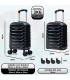 Maleta Cabina ABS 40x30x20(24L)| Maxima Capacidad con Ruedas Desmontables para Ryanair | Vueling - Negro