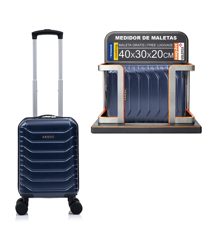 Mala de cabine em ABS 40x30x20 (24L) | Capacidade máxima com rodas amovíveis para Ryanair | Vueling - Azul-marinho