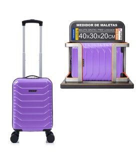 Maleta Cabina ABS 40x30x20(24L)| Maxima Capacidad con Ruedas Desmontables para Ryanair | Vueling - Morado