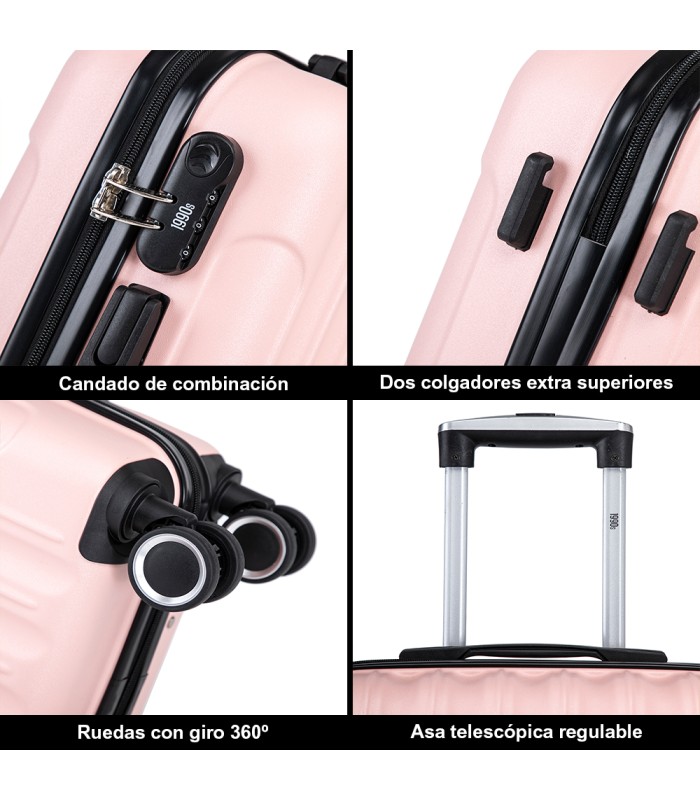 copy of 1990s Mala de cabine em policarbonato 55x40x20cm (40L) - 20 polegadas - Preto