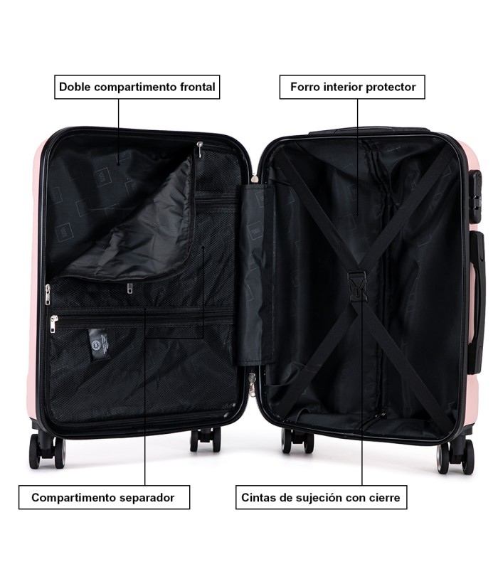 copy of 1990s Mala de cabine em policarbonato 55x40x20cm (40L) - 20 polegadas - Preto