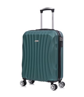 RAYKONG Maleta de Cabina ABS 55x40x20cm (44L) - Maleta Pequeña Capacidad Maxima Ligeras 20 Pulgadas - Verde