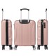 RAYKONG Maleta de Cabina ABS 55x40x20cm (44L) - Maleta Pequeña Capacidad Maxima Ligeras 20 Pulgadas - RosaDorada