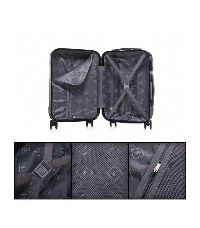 1990s Maleta de Cabina Policarbonato 55x40x20cm (40L) - 20 Pulgadas - Negro