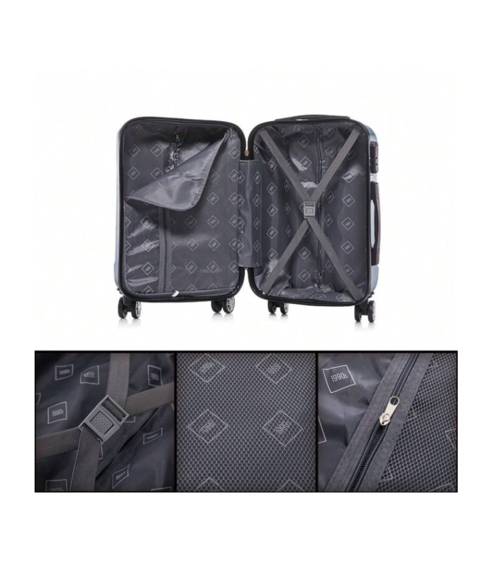 1990s Maleta de Cabina Policarbonato 55x40x20cm (40L) - 20 Pulgadas - Azul