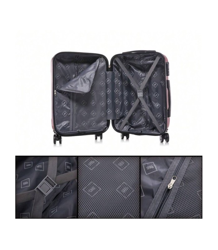 1990s Maleta de Cabina Policarbonato 55x39x21cm (40L) - 20 Pulgadas - RosaDorado
