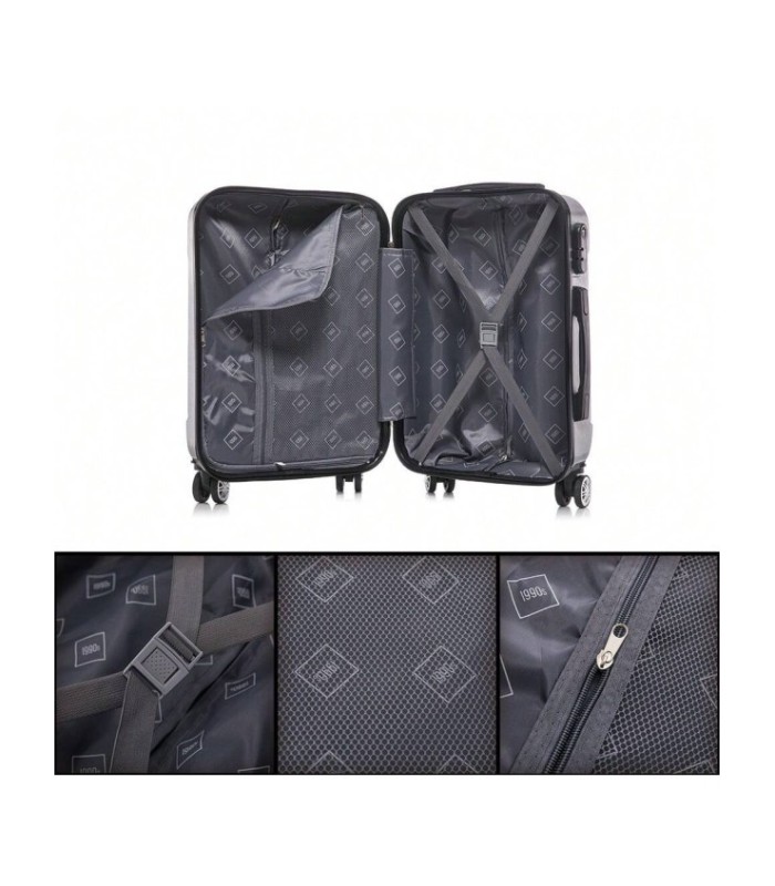 1990s Mala de cabine em policarbonato 55x39x21cm (40L) - 20 polegadas - Prata